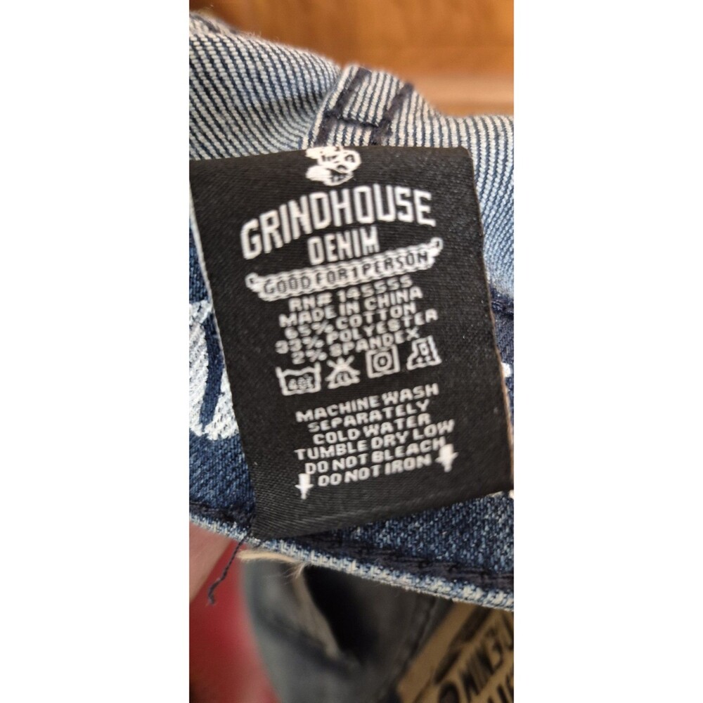 Grindhouse Denim Mens 40x32 Distressed Blue Jeans Stretchy Ripped High Rise NWT - Picture 4 of 12